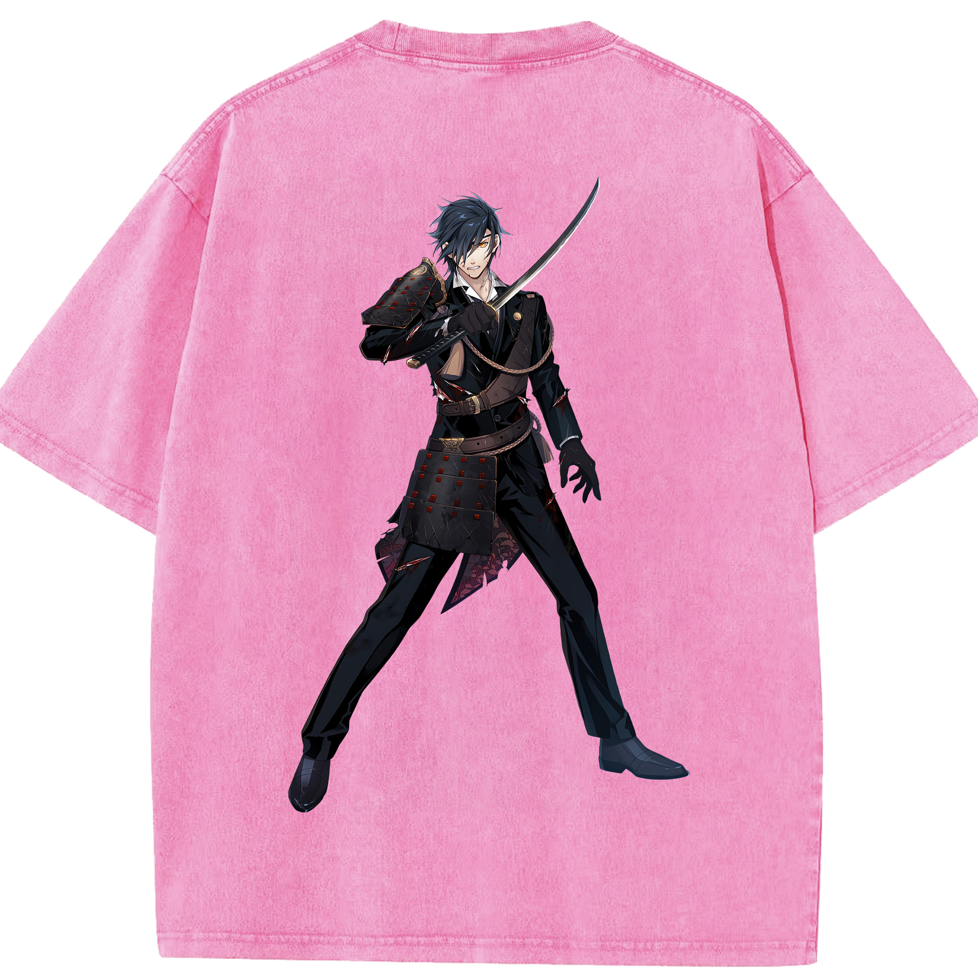 （画像用） 刀剣乱舞 Touken Ranbu 綿100% ヴィンテージ風 半袖Tシャツ（背面プリント）